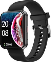 New Launch | Gizmore Blaze Max 1.85" BT Calling Edge to Edge Display, Voice Assistance, Bluetooth Smartwatch (Black Strap, Free Size)
