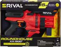 Nerf Rival Roundhouse XX-1500 Red Blaster, Clear Rotating Chamber Loads Rounds into Barrel, 5 Integrated Magazines, 15 Rival Rounds Guns & Darts  (Multicolor)