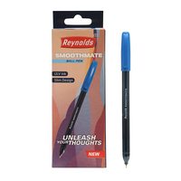 Reynolds SMOOTHMATE 10 CT PENS - BLUE Ball Pen I Lightweight Ball Pen With Comfortable Grip for Extra Smooth Writing I School and Office Stationery