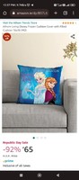 Athom Living Disney Frozen Cushion Cover with Filled Cushion 16x16 (M2)
