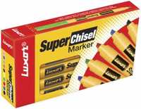[Min 3 Qty] LUXOR 999 N Super Chisel Marker  (Set of 10, Multicolor)