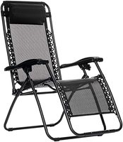 AmazonBasics Steel Zero Gravity Reclining Lounge Portable Chair, Black