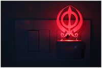 Somil™ 3D Illusion Sikh's Holy Symbol Khanda LED Night Lamp, Light with Socket
