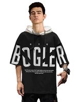 EYEBOGLER Mens Hooded Printed Cotton T-Shirt
