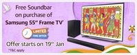 Free Soundbar on purchase of Samsung 55" Frame TV