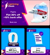 Get 10% upto Rs.30 Tata Neu Coins on Bill/Recharge payments of Min Rs.300 in tata neu app