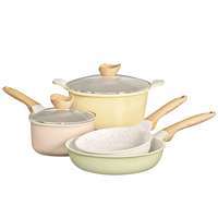 Carote Non Stick Set Combo Cooking Set Induction Pan Set of 4 (20cm Fry Pan+26cm Fry Pan, 18cm Sauce Pan with Lid, 24cm Sauce Pot with Lid)