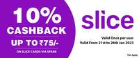 Slice spark - Jiomart 10% Cashback upto Rs.75