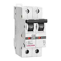 Anchor by Panasonic 98017 UNO Series 6 Ampere Dual Pole C Curve MCB, White 