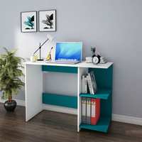 Woodbuzz Engineered Wood Study Table  (Free Standing, Finish Color - White+Ocean Green, DIY(Do-It-Yourself))