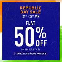 Puma Republic Day Sale Flat 50% off + 5% off on online payment
