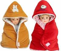 MY NEW BORN CARTOON CRIB HOODED BABY BLANKET 