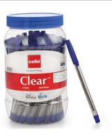 Cello Clear Blue Ball Pen Jar of 60 Units |Ball Pens Blue | Jar of 60 Units | Ball Pens Set for Students | Pens for Office Use | Ball Pens for Writing Pens  