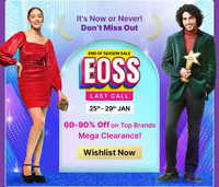 Flipkart End of Season Sale:- 60-90% Off on Top Brands Mega Clearance [25-29 Jan]