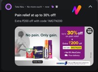 Tata 1mg- Upto 30% off on Pain Relief (Extra Rs200)