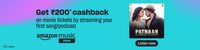 Get ₹200 cashback on movie tickets by streaming your first song/podcast