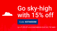 15% off upto 1500 discount on domestic flights using kotak credit cards on adani one (MOV 4000)