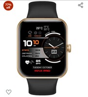  Maxima New Samurai Smartwatch 1.85", 1st Time Call Accept Feature, Hindi Language Support, 600Nits Brightness, Longer Battery, in-App GPS,100+ Watch Faces, Multisport Modes,HR/SpO2 (Gold Black)