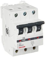 Anchor by Panasonic 98025 UNO Series 6 Ampere TP C Curve MCB,(White, Pack of 2)