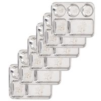 Abode Heavy Guage Stainless Steel Dinner Plate with Lazer Design Set of 4