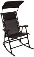 Amazon Basics Foldable Rocking Chair with Canopy (Black, Alloy Steel)