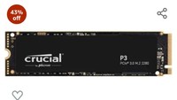 Crucial P3 500GB PCIe 3.0 3D NAND NVMe M.2 SSD, up to 3500MB/s - CT500P3SSD8