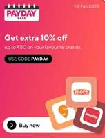 Fave payday sale - 10% cashback upto Rs.50 on Gift cards (Swiggy, Zomato, Myntra & more)