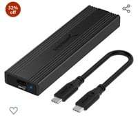 Sabrent USB 3.2 Type-C Tool-Free Enclosure for M.2 PCIe NVMe and SATA SSDs (EC-SNVE)