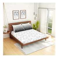 Spaces Translucency Light Grey Floral 1 Large Bedsheet with 4 Pillow Covers