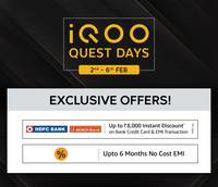 iQOO Quest Days Upto Rs.8000 Off with HDFC & ICICI Credit Cards (2nd - 6th Feb)