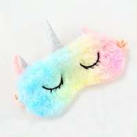 komto Unicorn Plush Sleep Mask Cute Animal Rest Eye Mask Elastic Band Sleeping Eye Cover for Girls, Pack of 1  