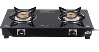 Khaitan 2 Burner BP Nano Premium MS Black Glass Manual Gas Stove
