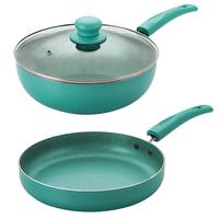 Nirlon Galaxy Induction Base Non Stick Aluminium 3 Piece Cooking Set - 1 Fry Pan 240mm - 1.5 Liter|1 Kadhai 240mm - 3 Liter|1 Glass Lid