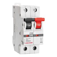 Anchor by Panasonic 98016 UNO Series 63 Ampere SPN C Curve MCB, White