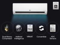 LG AI Convertible 6-in-1 Cooling 2023 Model 1.5 Ton 3 Star Split AI Dual Inverter 2 Way Swing, HD Filter with Anti-Virus Protection AC