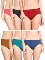Lux Cozi Women's Plain Pack of 6 Hipsters Panty