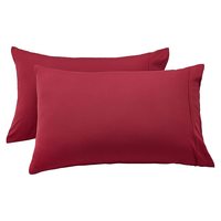 AmazonBasics Polyester Microfiber 50 TC Pillow cover - (76cm X 50cm) Large, Burgundy, 2 Pieces