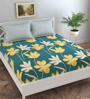 Green Floral 130 TC Polycotton Double Bedsheet With 2 Pillow Covers By Florida at ₹ 199