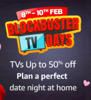 Amazon BlockBuster TV Days Upto 50% Off + 7.5% off on IndusInd Bank & Yes Bank (8th - 10th Feb)