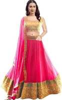 Self Design Semi Stitched Lehenga Choli  (Pink)
