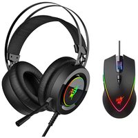 Redgear Cloak Wired RGB Wired Over Ear Gaming Headphones with Mic for PC & A-17 Gaming Mouse RGB Lighting and Braided Cable(Black)