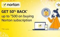 Get 50% Back Up To Rs. 500 On Norton Subscription & More Offers