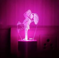 Diona Romantic couple 3d -illusion  led-multi-color-valentine-day-birthday-gift-night-lamp