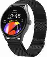 Fitshot Aster 1.43inch round AMOLED Display with BT Calling,1000 Nits brightness Smartwatch (Metal Black Strap, Regular)