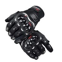 AdroitZ Black Probiker Motorcycle Bike Gloves Full for Men