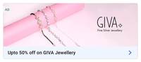 Upto 70% off on premium jewellery (GIVA