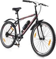 Urban Terrain Tokyo with Complete Accessories & Mobile Tracking App 26 T Hybrid Cycle/City Bike (Single Speed, Black, Red)
