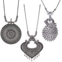 Alysa Combo of 3 Necklace Silver Plated Silver, Alloy Necklace