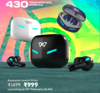 Wings Phantom 430 Wireless Earbuds with Sync App Support & 50 Hrs Playtime Bluetooth Gaming Headset 