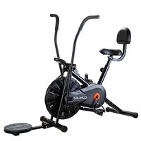 SPARNOD FITNESS SAB-05_M Upright Air Bike Exercise Cycle for Home Gym - Dual Action for Full Body Workout - Adjustable Resistance, Height Adjustable seat with Back Rest, Ab Twister (DIY Installation)